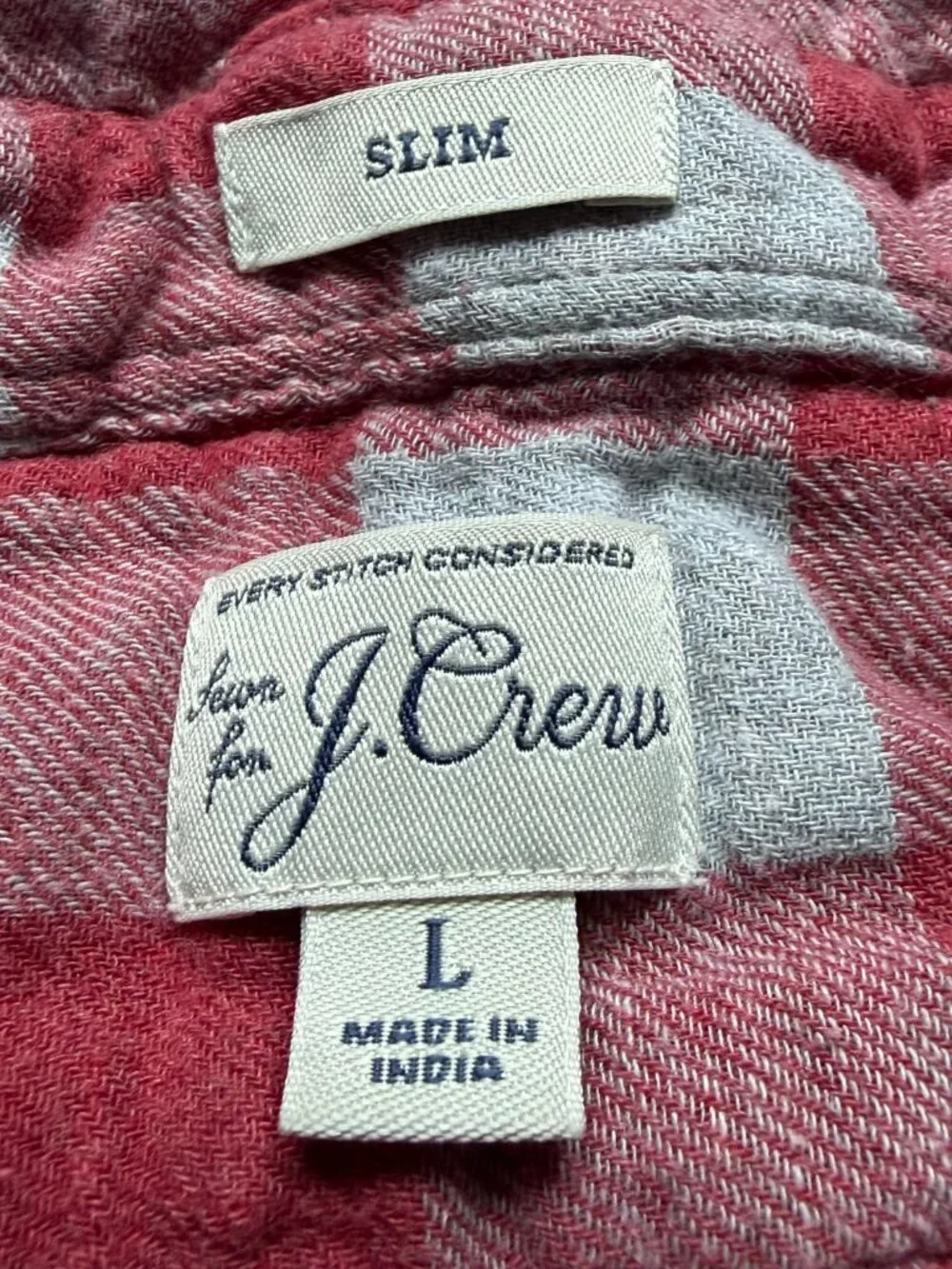 J. Crew slim fit double weave gorpcore flannel lumberjack shirt, size men's L